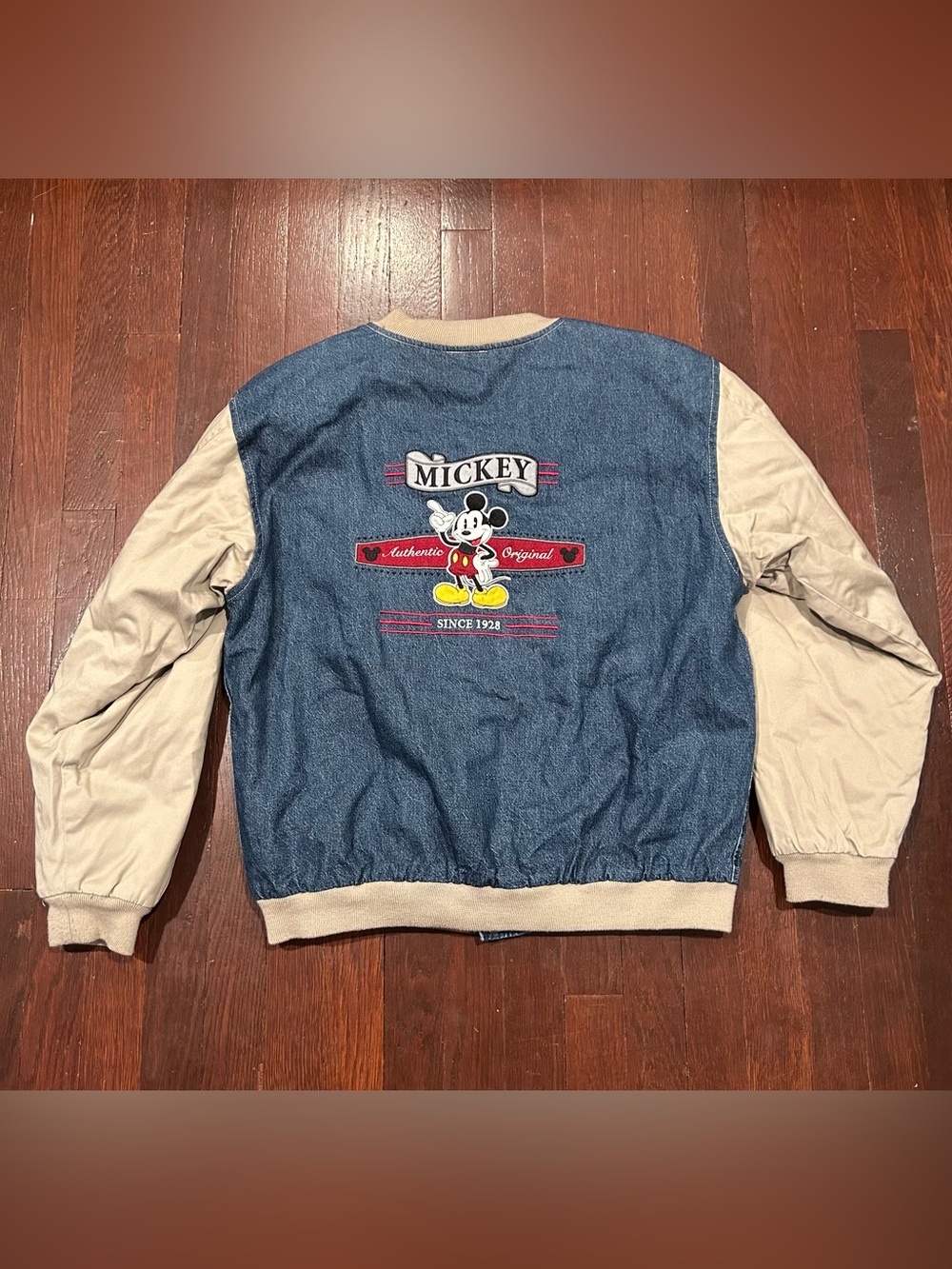 Disney Denim and Cream Mickey Bomber Jacket - Picture 2 of 5